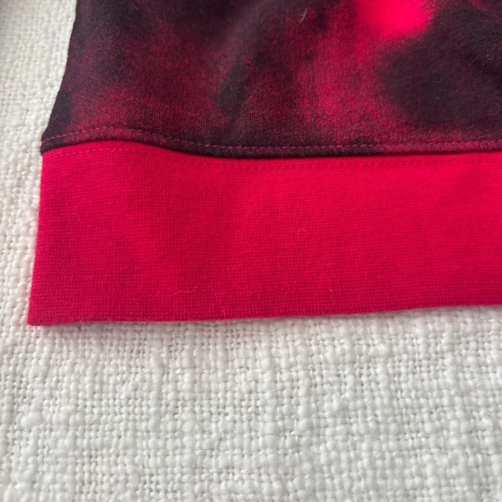 Jordan Kids Red Black Tie Dye Jumpman Pullover Hoodie Size 6 5-6 YRS